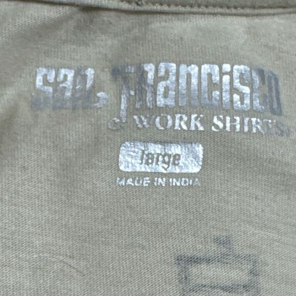 San Francisco Work Shirt Wrap Around Graphic Tee Koi Lotus Self Reliance Chinese - Picture 5 of 5